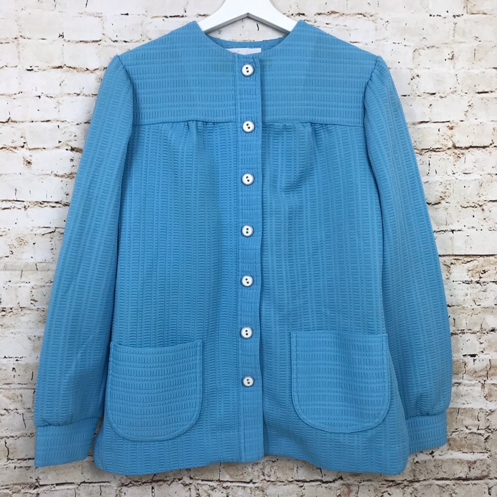 Jantzen Vintage Blue Button-Up Jacket Medium